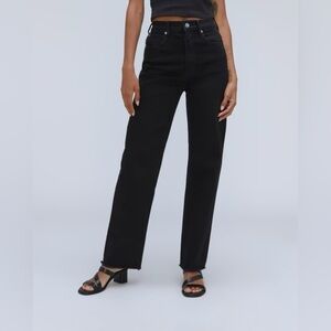 Mango High Rise Straight Leg Jeans